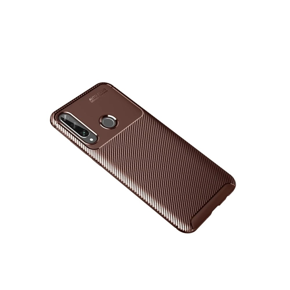 Mey İthalat®  Huawei Y6P Kılıf Auto Focus Karbon Kapak - Kahverengi
