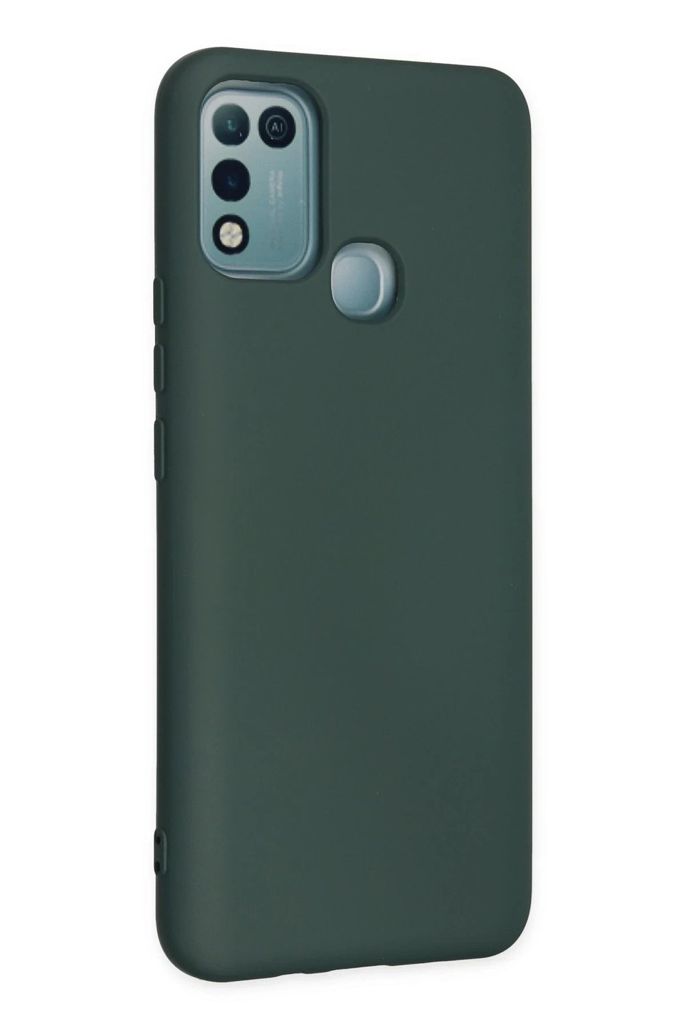 Mey İthalat®  İnfinix Hot 10 Play Kılıf Nano içi Kadife Silikon - Koyu Yeşil