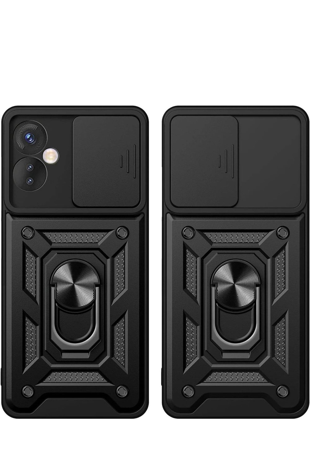 Mey İthalat®  İnfinix Hot 30 4G Kılıf Pars Lens Yüzüklü Silikon - Siyah