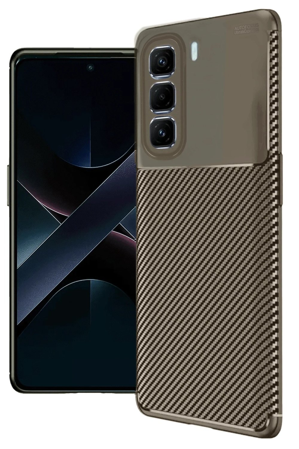 Mey İthalat®  İnfinix Hot 50 Pro Plus 4G Auto Focus Karbon Kapak - Kahverengi