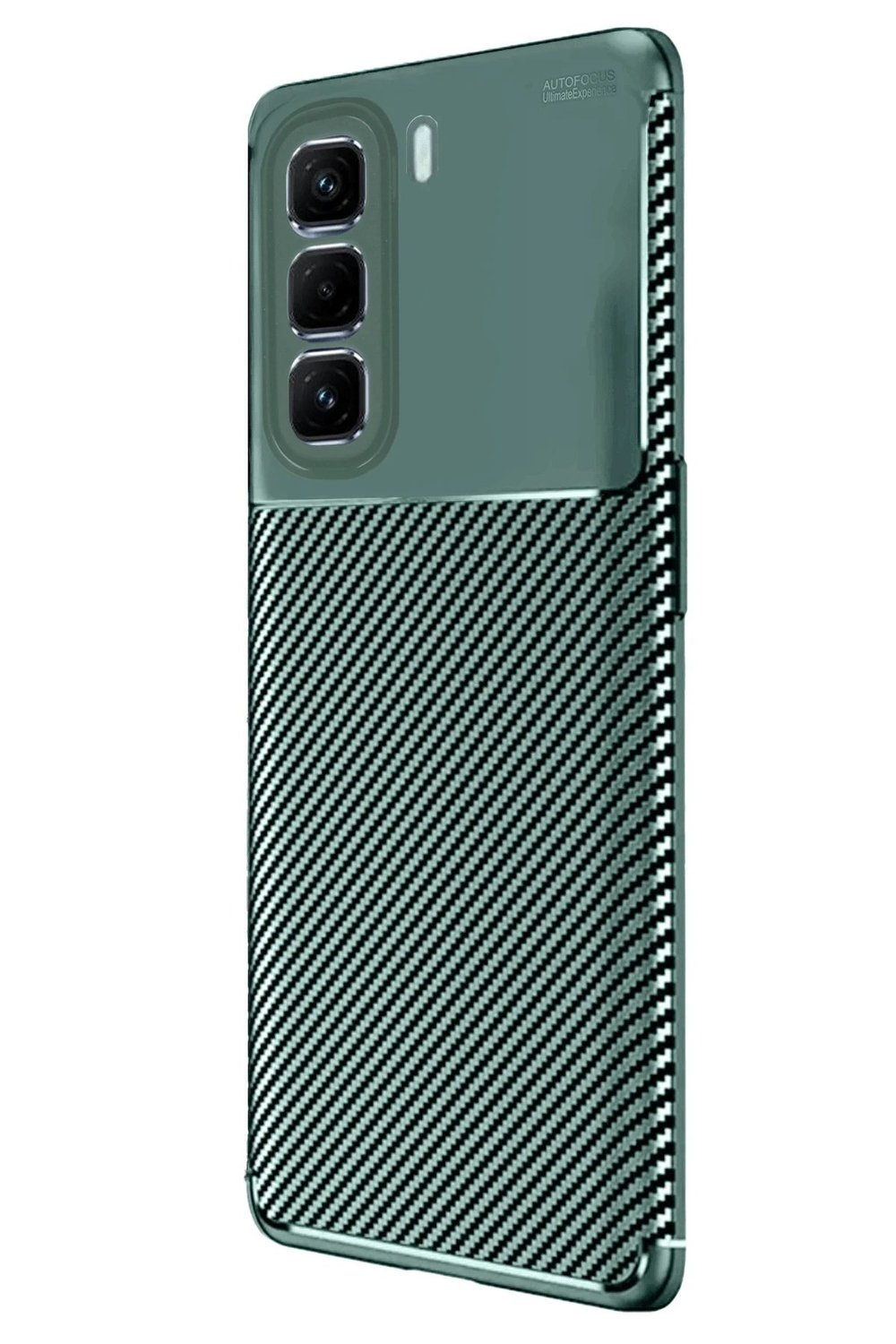 Mey İthalat®  İnfinix Hot 50 Pro Plus 4G Auto Focus Karbon Kapak - Koyu Yeşil