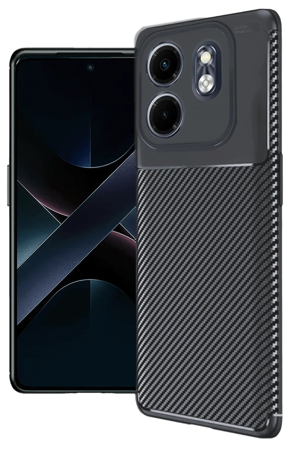 Mey İthalat®  İnfinix Smart 9 Kılıf Auto Focus Karbon Kapak - Siyah