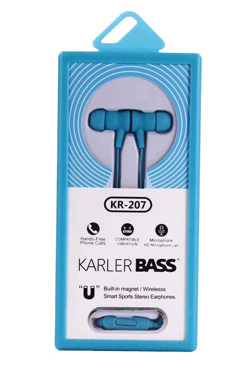 Mey İthalat®  KR-207 Mıknatıslı Kablolu Kulaklık - Mavi