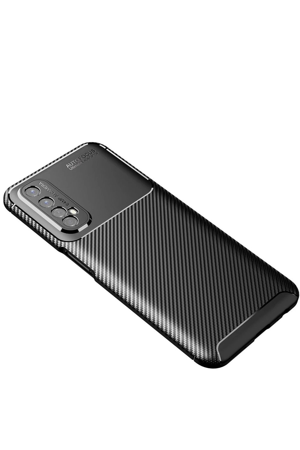 Mey İthalat®  Realme 7 Kılıf Auto Focus Karbon Kapak - Siyah