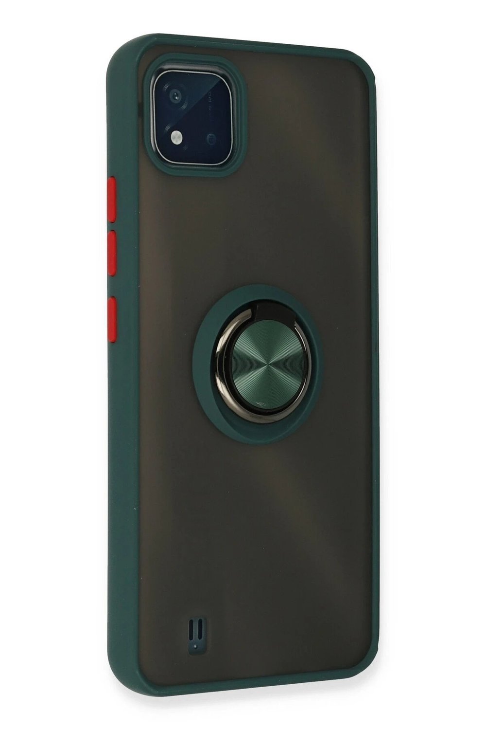 Mey İthalat®  Realme C11 2021 Kılıf Montreal Yüzüklü Silikon Kapak - Yeşil
