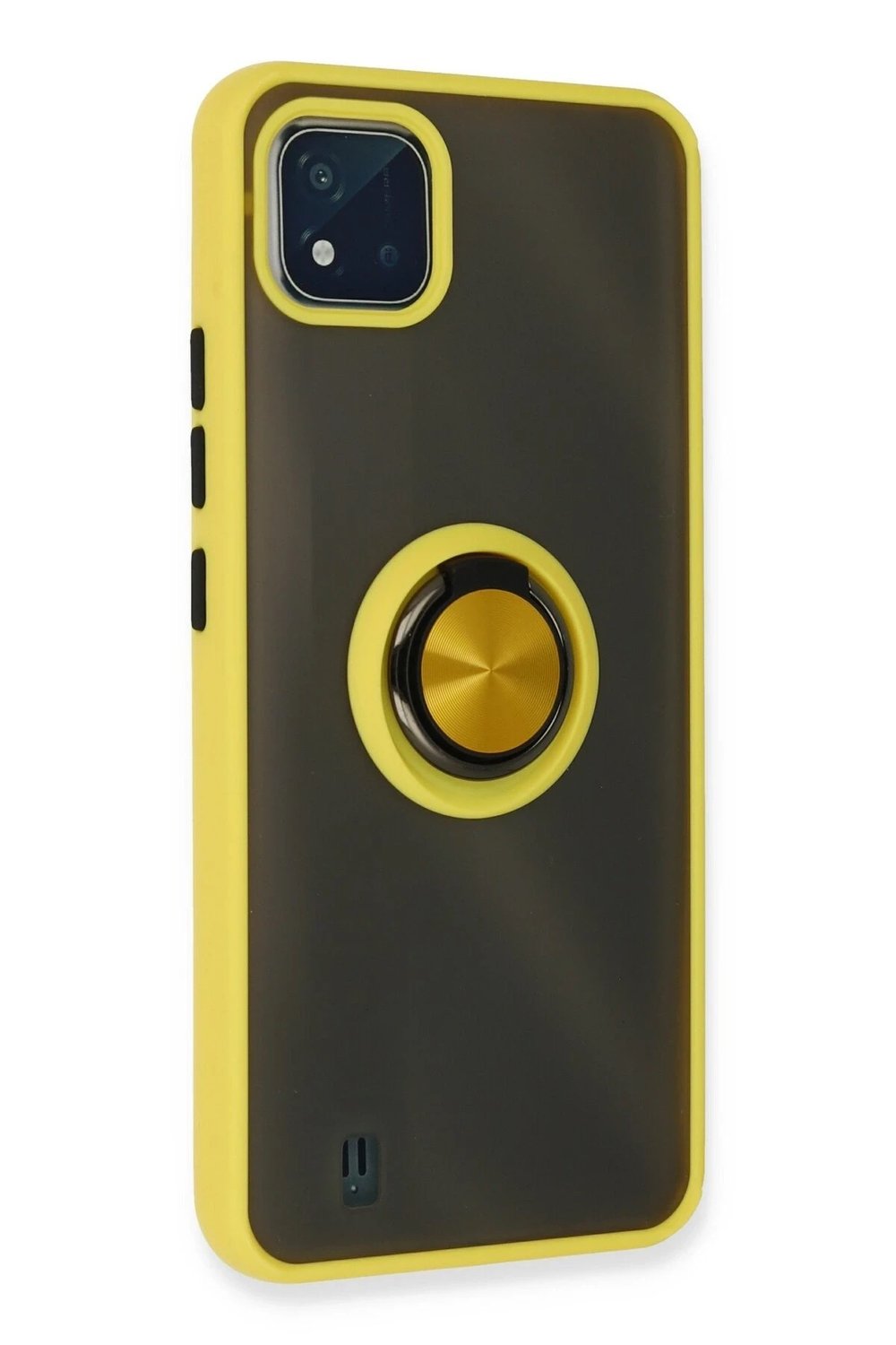 Mey İthalat®  Realme C11 2021 Kılıf Montreal Yüzüklü Silikon Kapak - Sarı