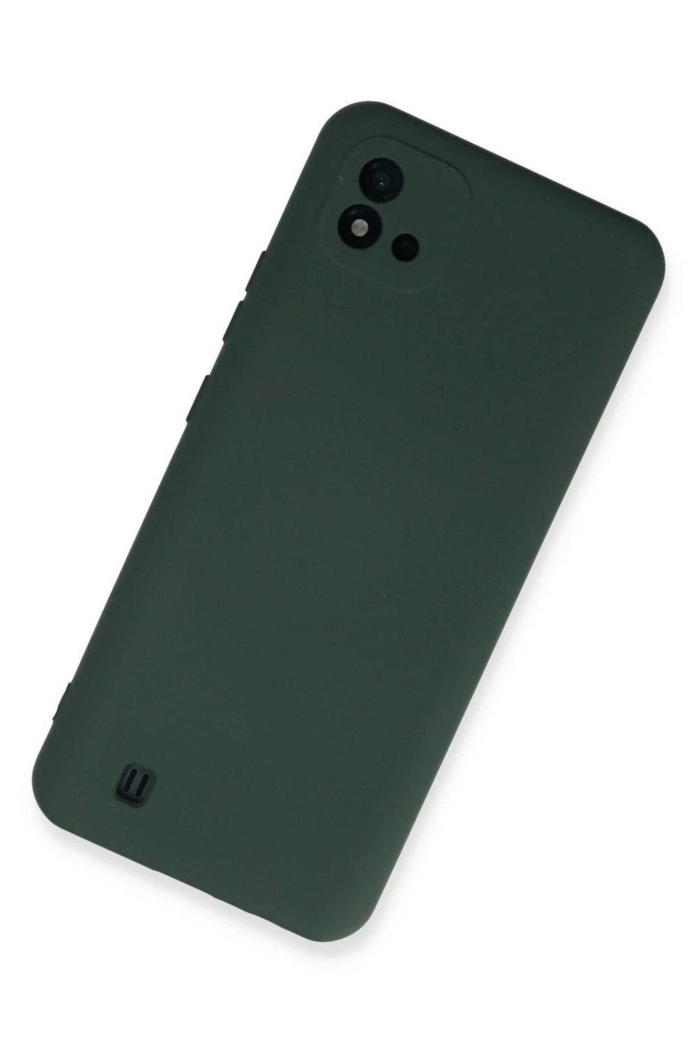 Mey İthalat®  Realme C11 2021 Kılıf Nano içi Kadife Silikon - Koyu Yeşil