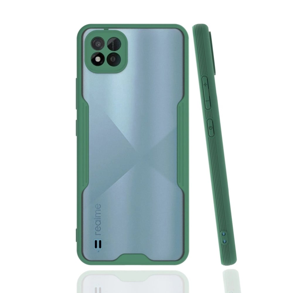 Mey İthalat®  Realme C11 2021 Kılıf Platin Silikon - Yeşil