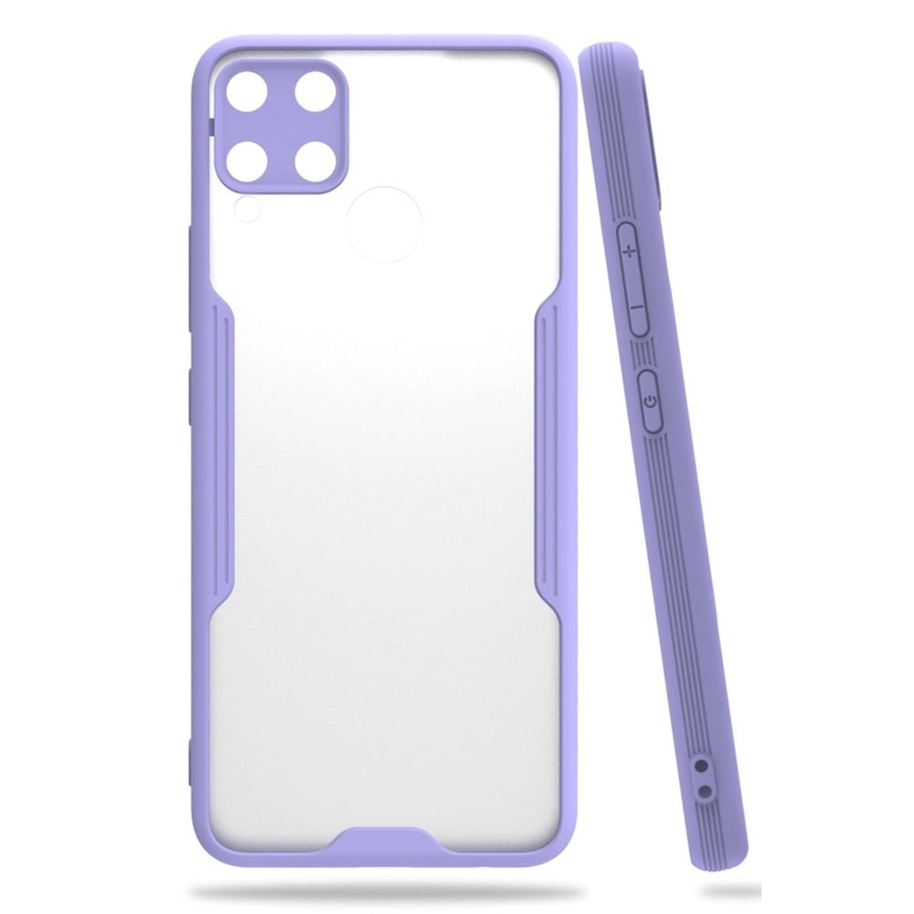 Mey İthalat®  Realme C15 Kılıf Platin Silikon - Lila