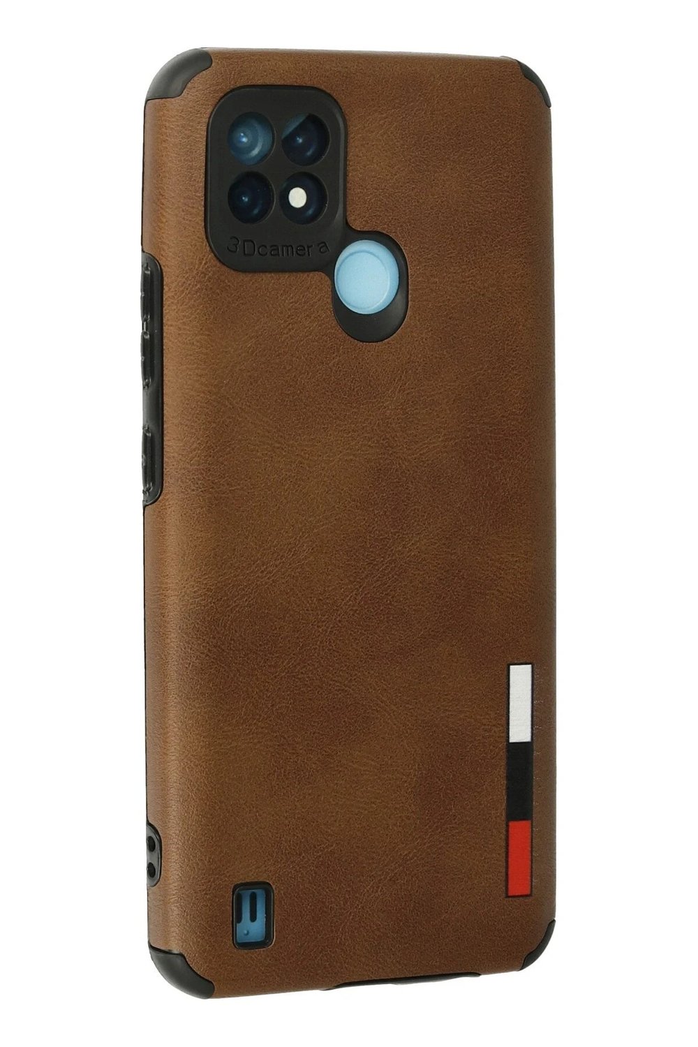 Mey İthalat®  Realme C21 Kılıf Loop Deri Silikon - Kahverengi