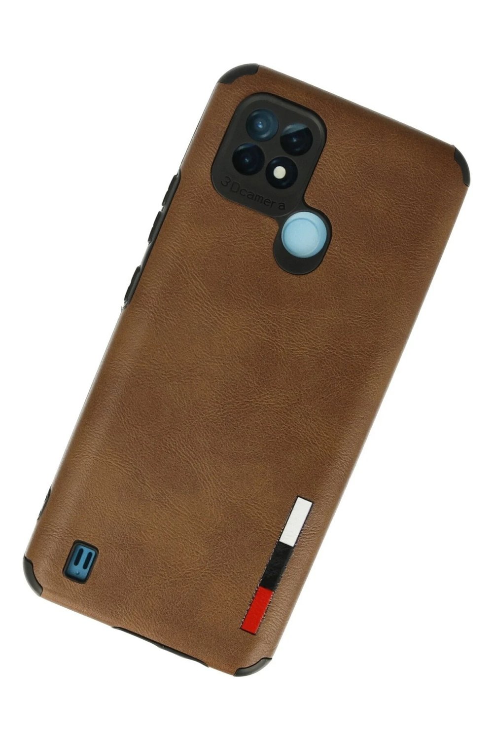 Mey İthalat®  Realme C21 Kılıf Loop Deri Silikon - Kahverengi