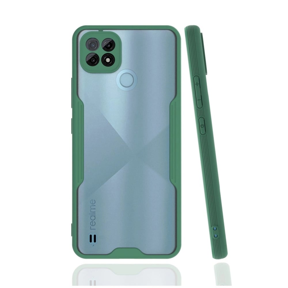 Mey İthalat®  Realme C21 Kılıf Platin Silikon - Yeşil