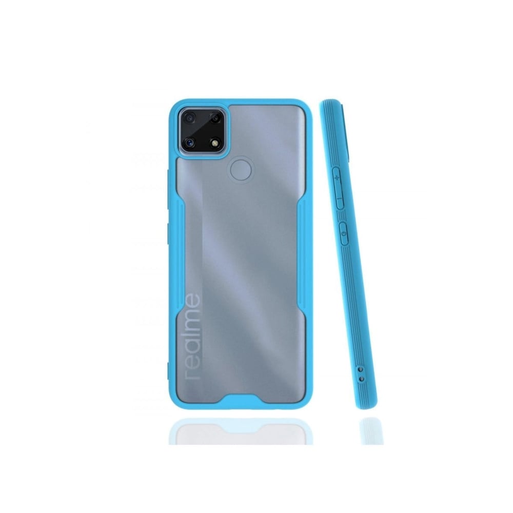 Mey İthalat®  Realme C25 Kılıf Platin Silikon - Mavi