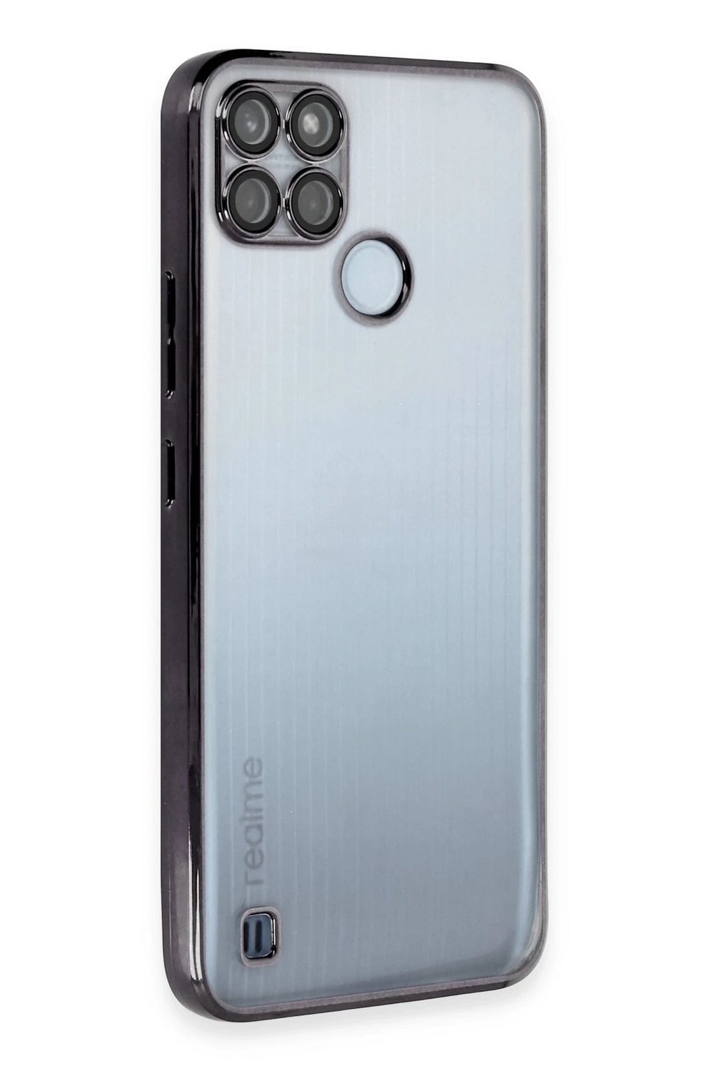 Mey İthalat®  Realme C25Y Kılıf  Lensli Silikon - Siyah