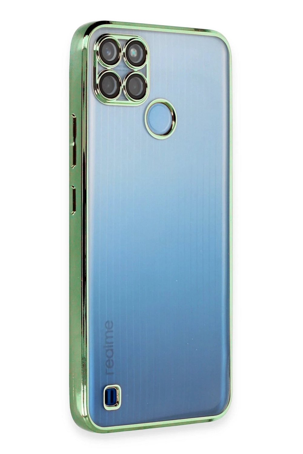 Mey İthalat®  Realme C25Y Kılıf  Lensli Silikon - Yeşil