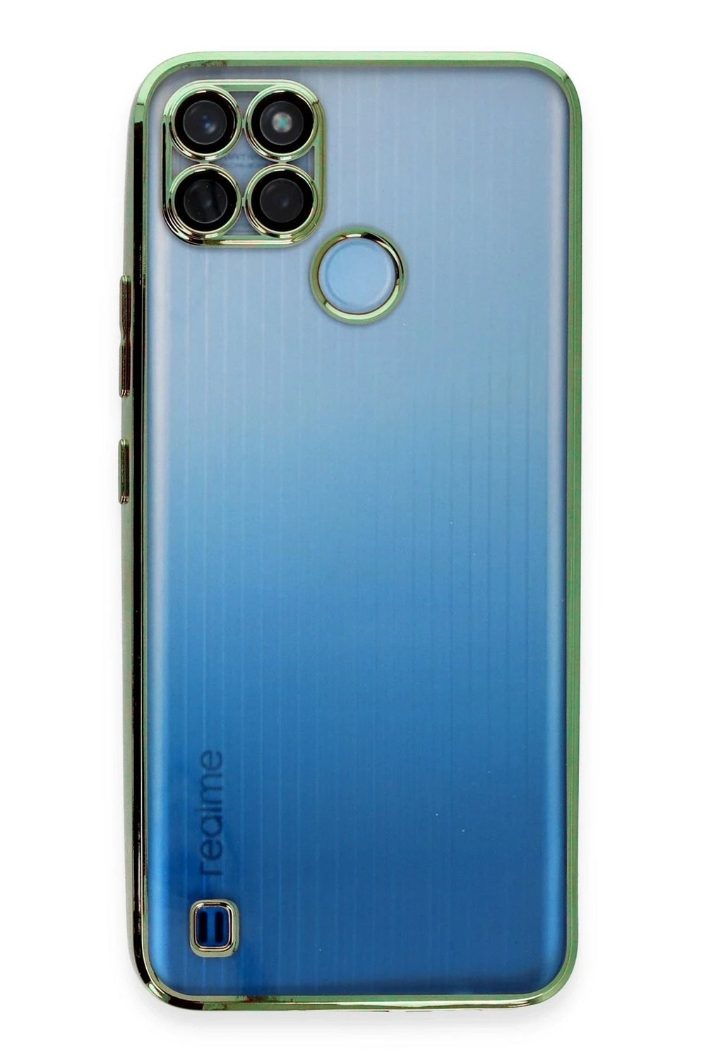 Mey İthalat®  Realme C25Y Kılıf  Lensli Silikon - Yeşil