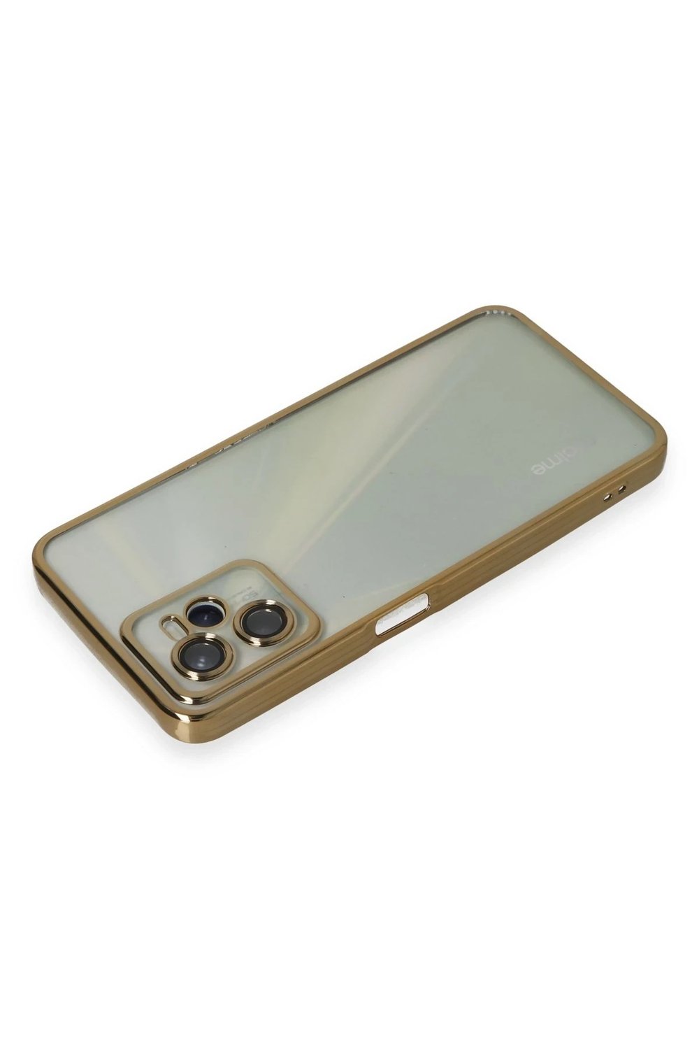 Mey İthalat®  Realme C35 Kılıf  Lensli Silikon - Gold