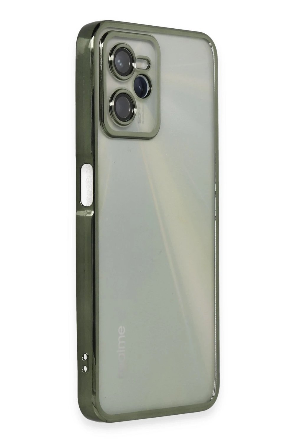 Mey İthalat®  Realme C35 Kılıf  Lensli Silikon - Yeşil