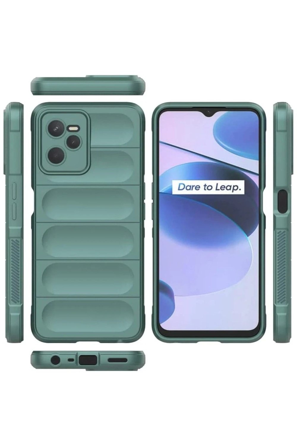 Mey İthalat®  Realme C35 Kılıf Optimum Silikon - Koyu Yeşil