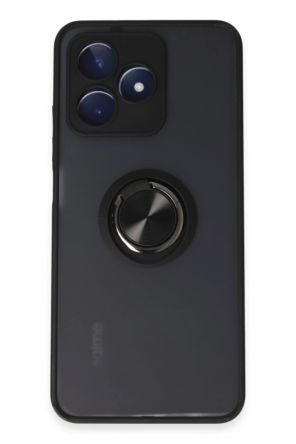 Mey İthalat®  Realme C53 Kılıf Montreal Yüzüklü Silikon Kapak - Siyah