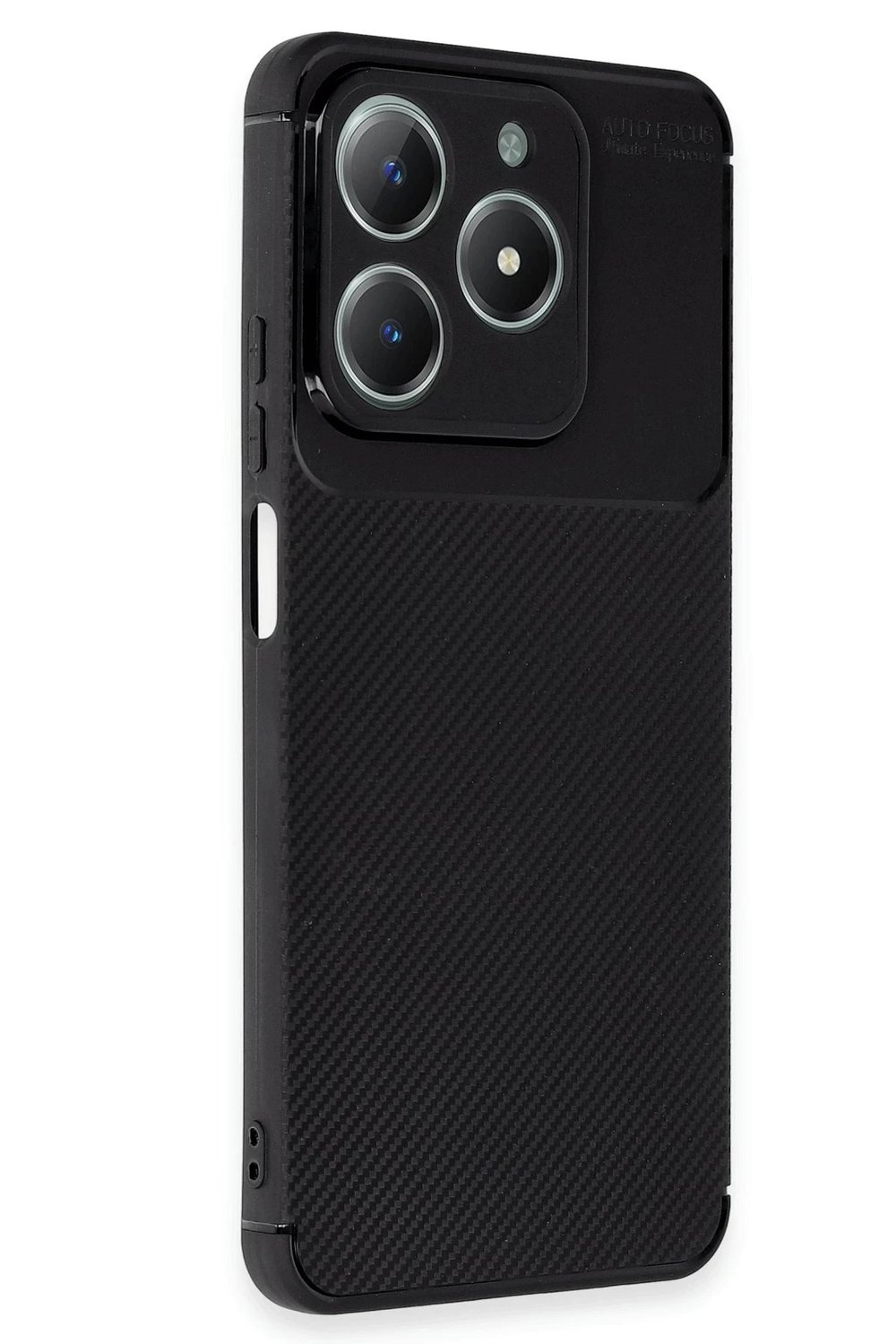 Mey İthalat®  Realme C61 Kılıf Auto Focus Karbon Kapak - Siyah