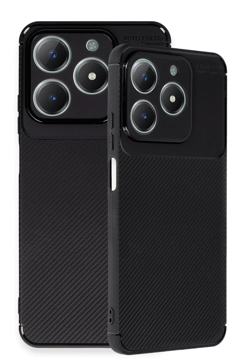 Mey İthalat®  Realme C61 Kılıf Auto Focus Karbon Kapak - Siyah