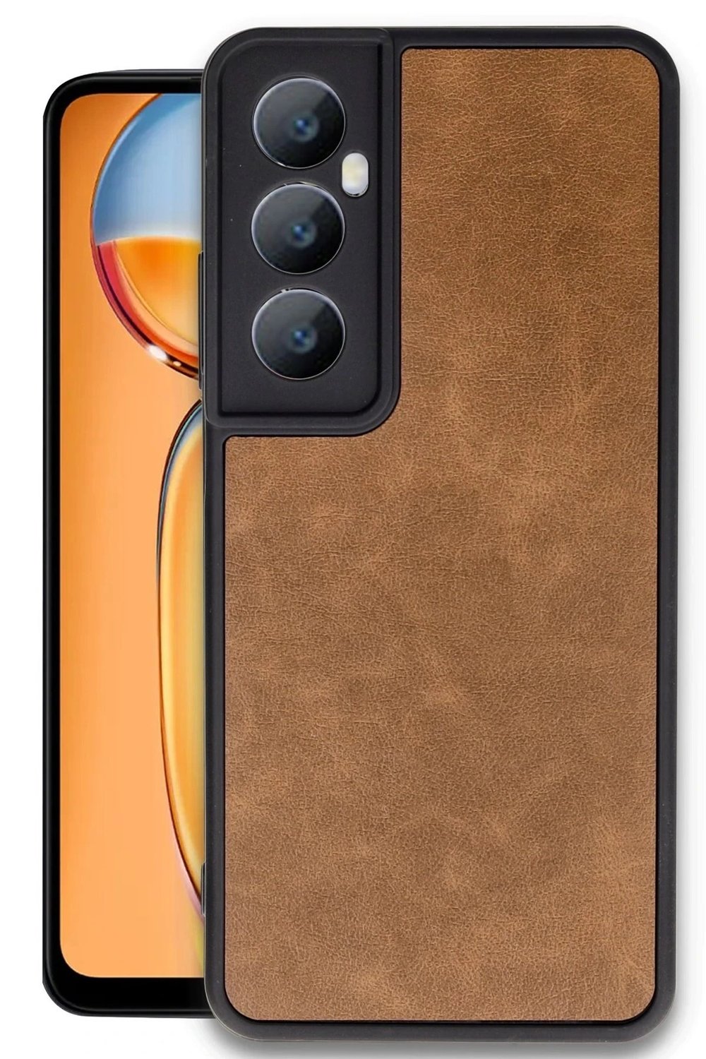 Mey İthalat®  Realme C65 Kılıf Aras Deri Kapak - Taba