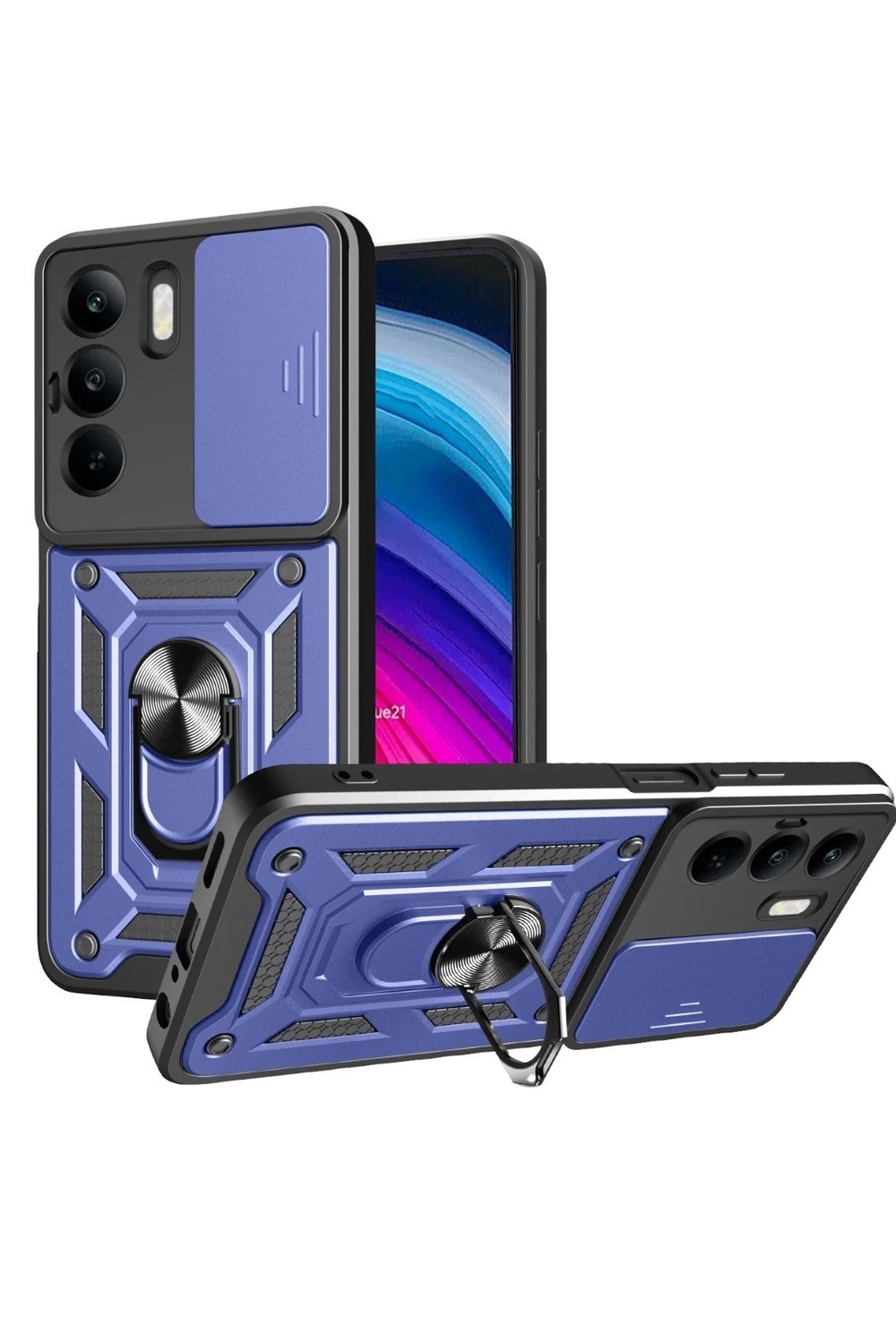 Mey İthalat®  Realme C75 4G Kılıf Pars Lens Yüzüklü Silikon - Lacivert