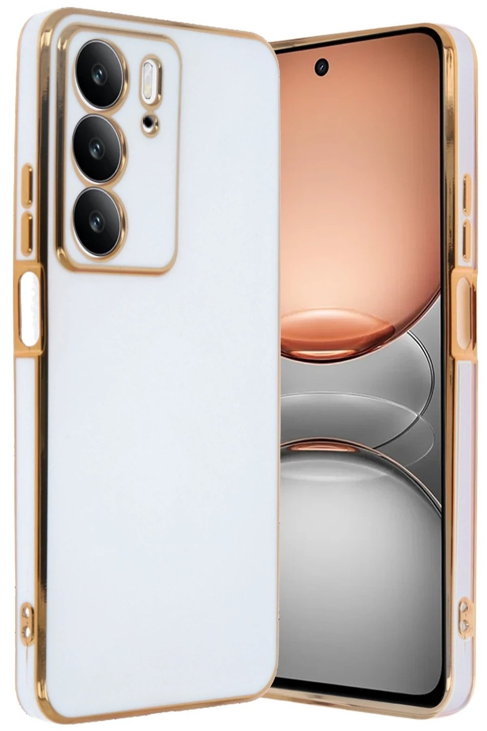 Mey İthalat®  Realme C75 4G Kılıf Volet Silikon - Beyaz