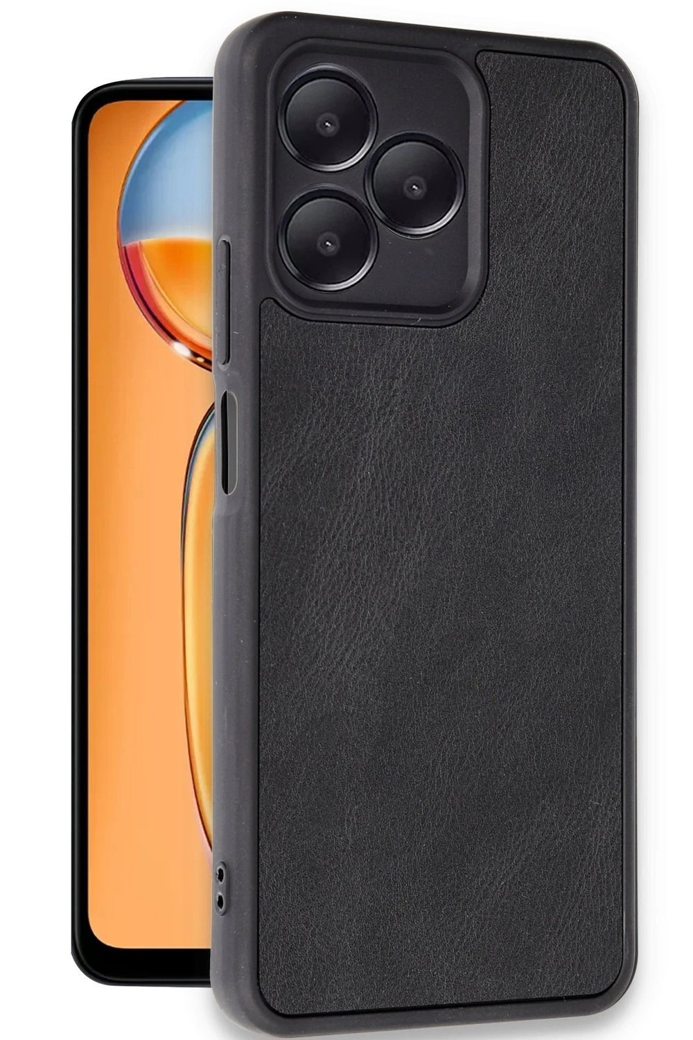 Mey İthalat®  Realme Note 50 4G Kılıf Aras Deri Kapak - Siyah