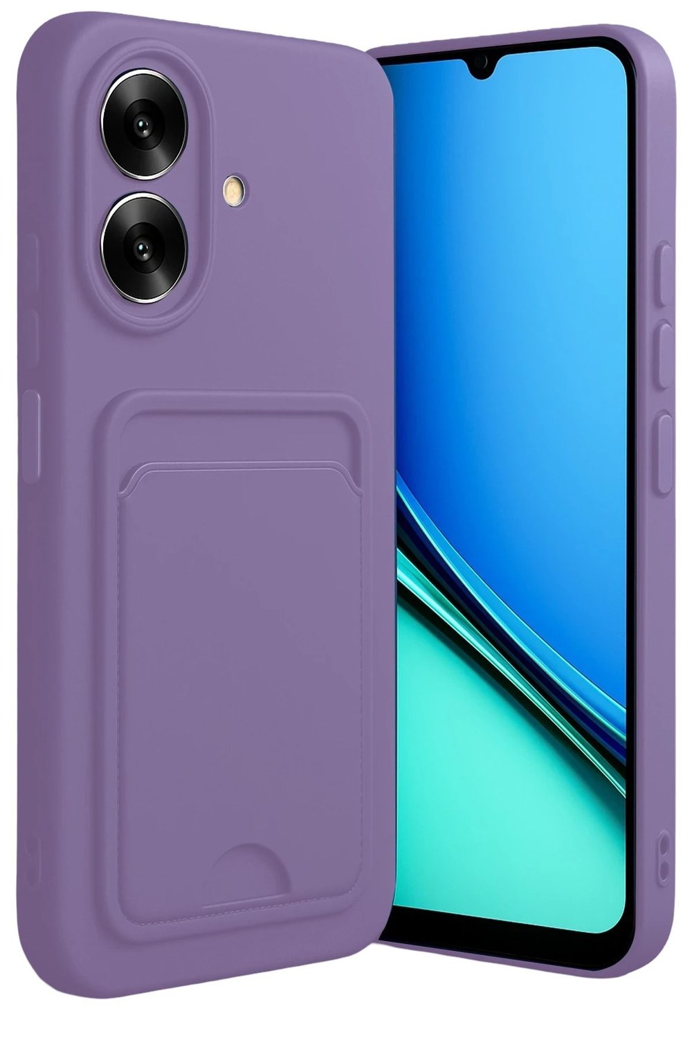 Mey İthalat®  Realme Note 60 Kelvin Kartvizitli Silikon - Lila