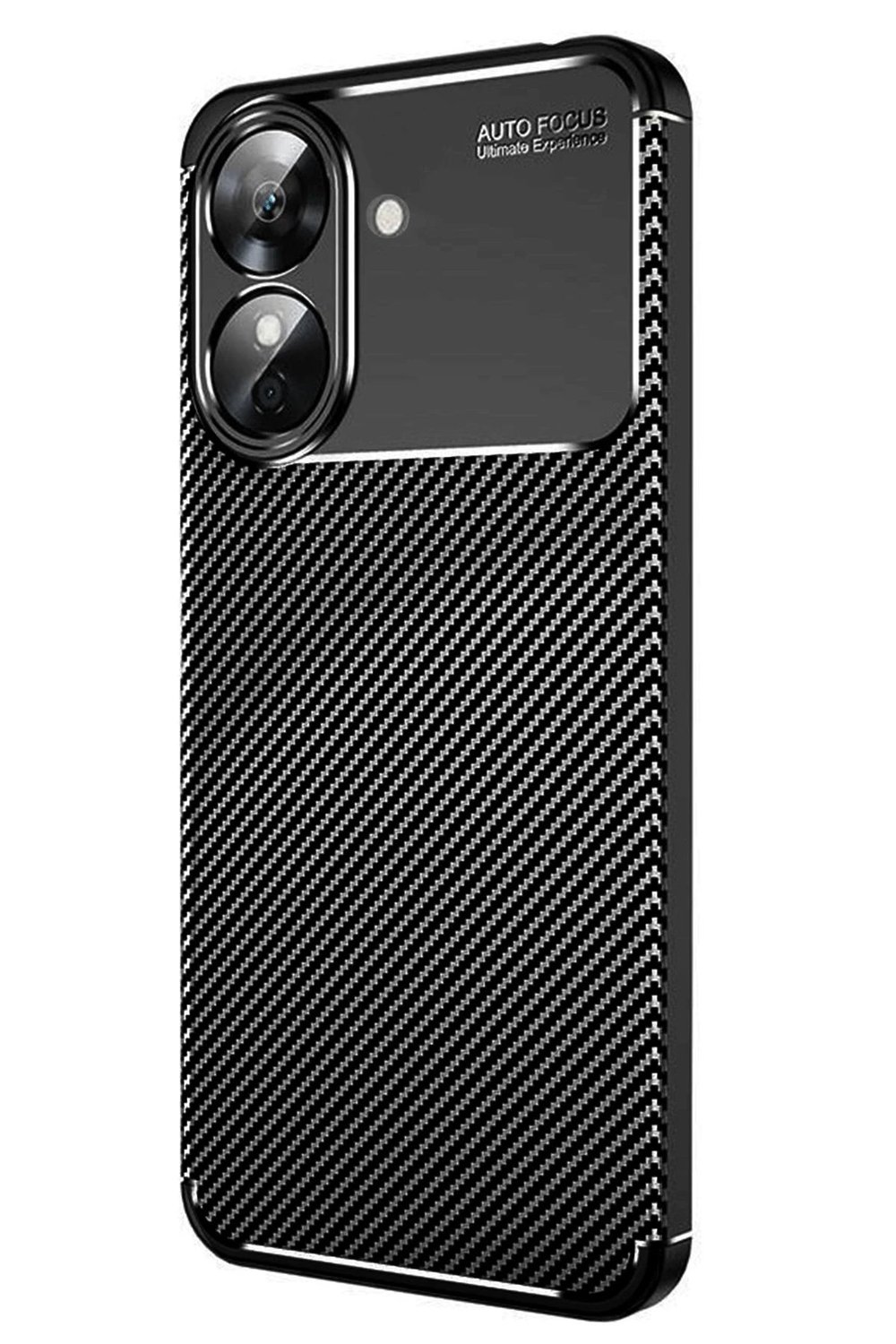 Mey İthalat®  Realme Note 60 Kılıf Auto Focus Karbon Kapak - Siyah
