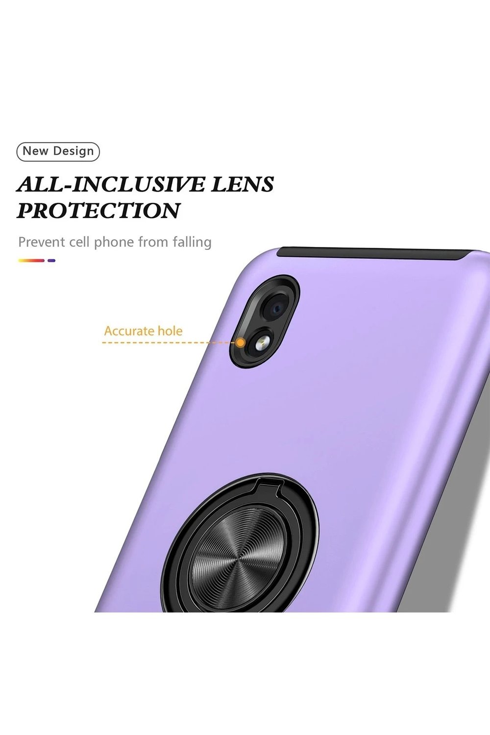Mey İthalat®  Samsung Galaxy A01 Core Kılıf Elit Yüzüklü Kapak - Mor