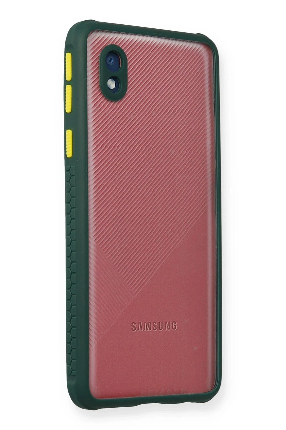 Mey İthalat®  Samsung Galaxy A01 Core Kılıf Miami Şeffaf Silikon - Koyu Yeşil
