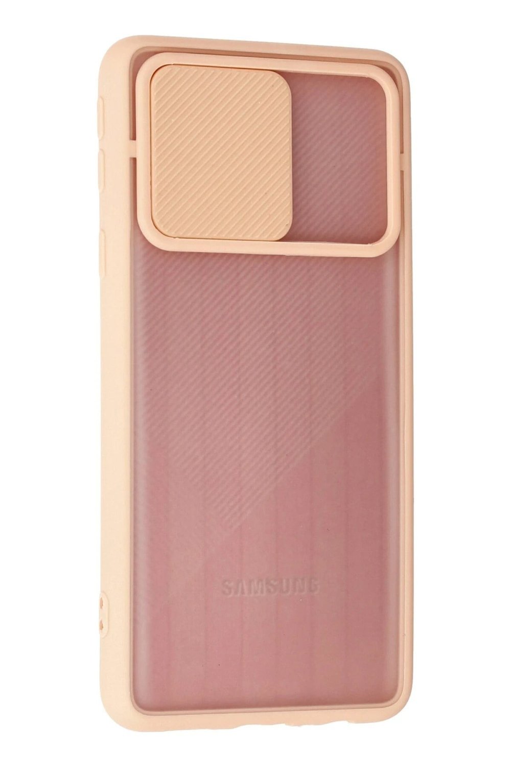 Mey İthalat®  Samsung Galaxy A01 Core Kılıf Palm Buzlu Kamera Sürgülü Silikon - Pembe