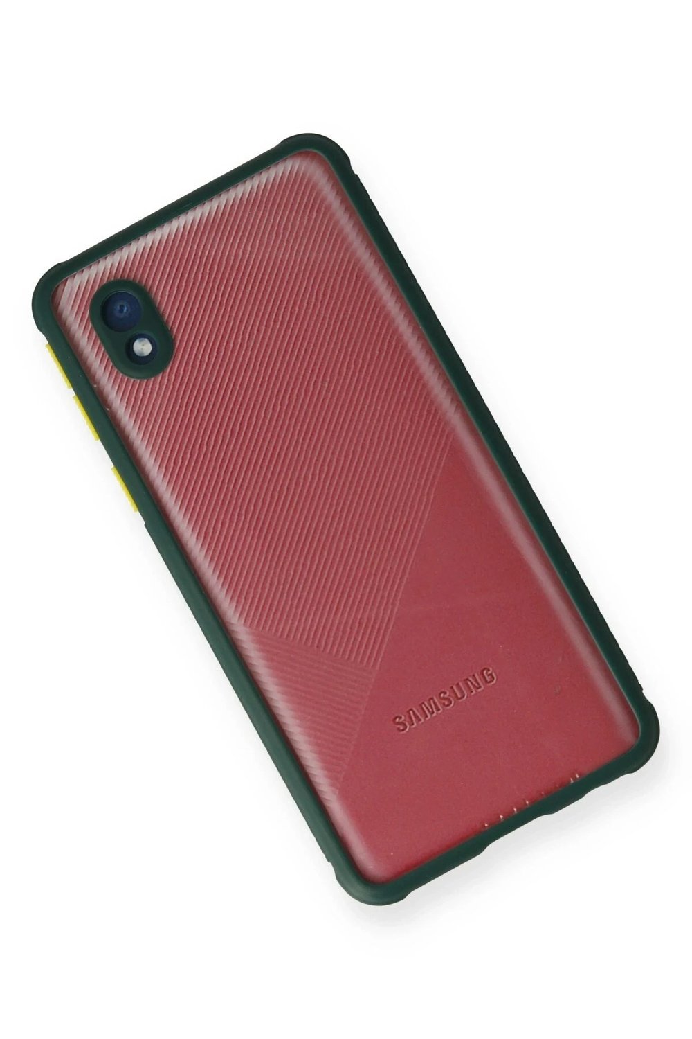 Mey İthalat®  Samsung Galaxy A01 Core Kılıf Miami Şeffaf Silikon - Koyu Yeşil
