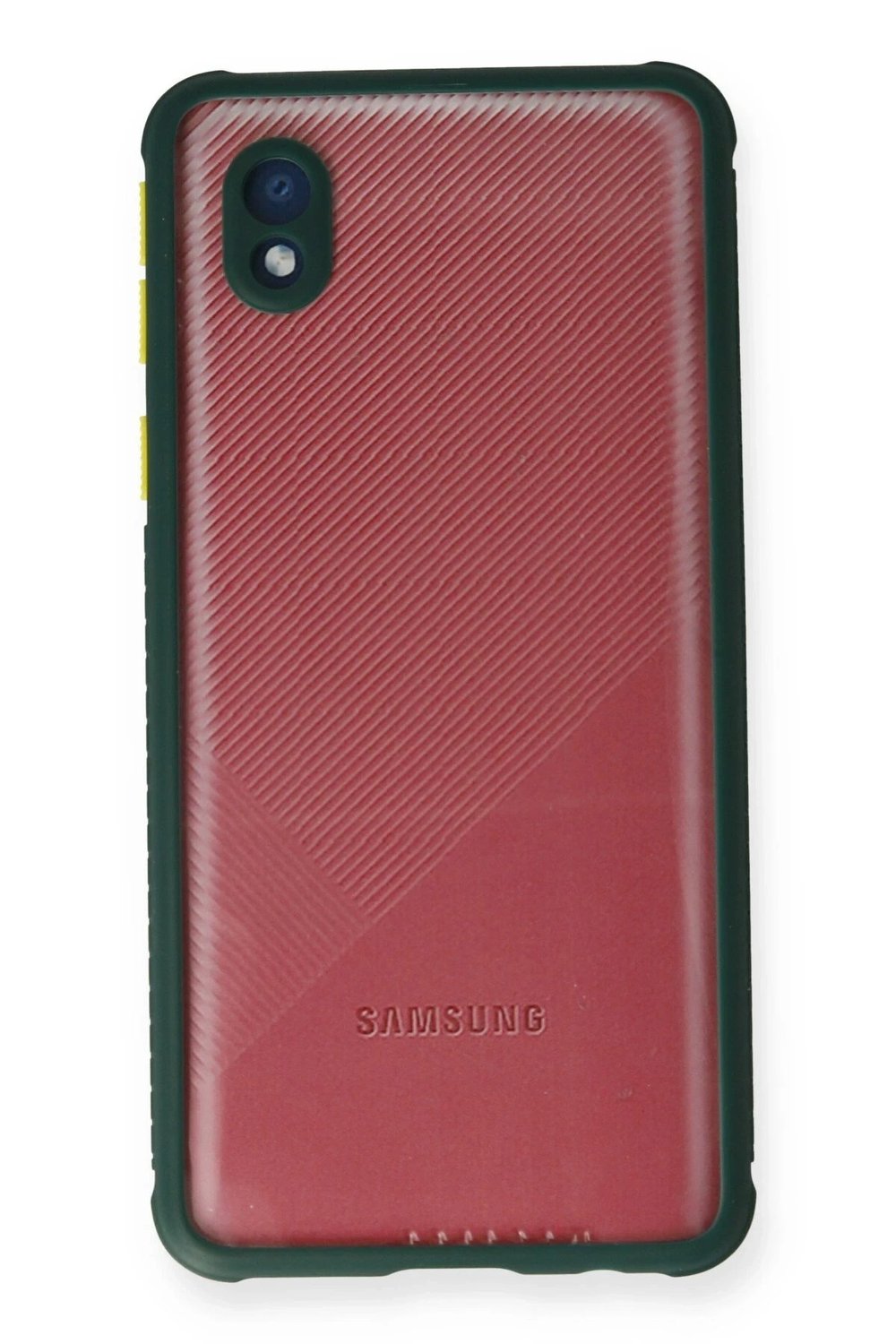 Mey İthalat®  Samsung Galaxy A01 Core Kılıf Miami Şeffaf Silikon - Koyu Yeşil