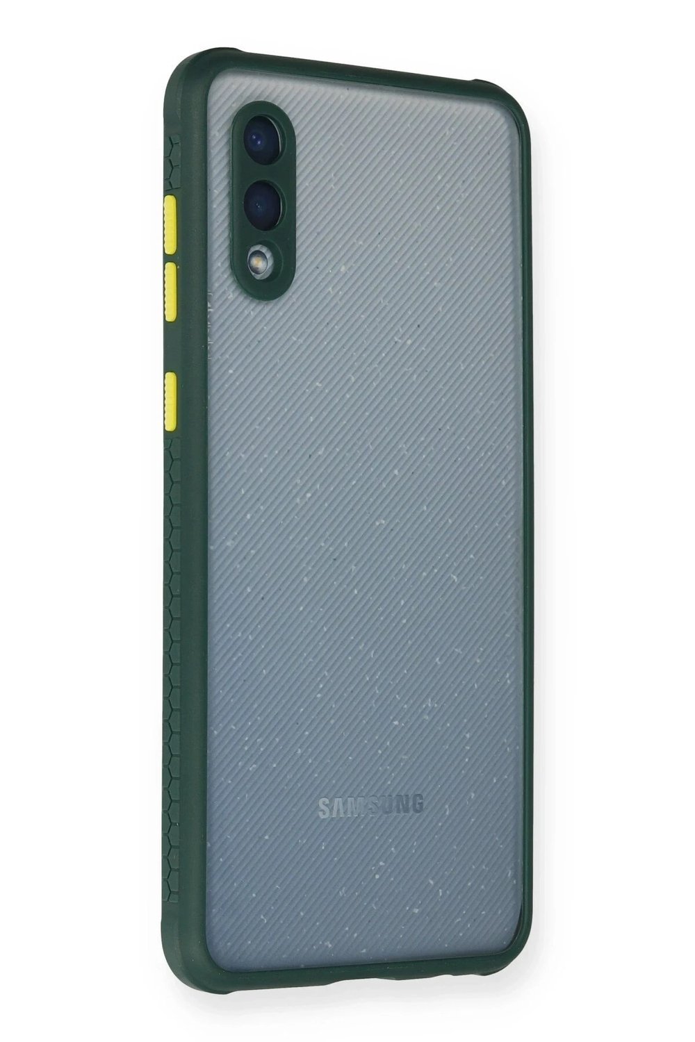 Mey İthalat®  Samsung Galaxy A02 Kılıf Miami Şeffaf Silikon - Koyu Yeşil