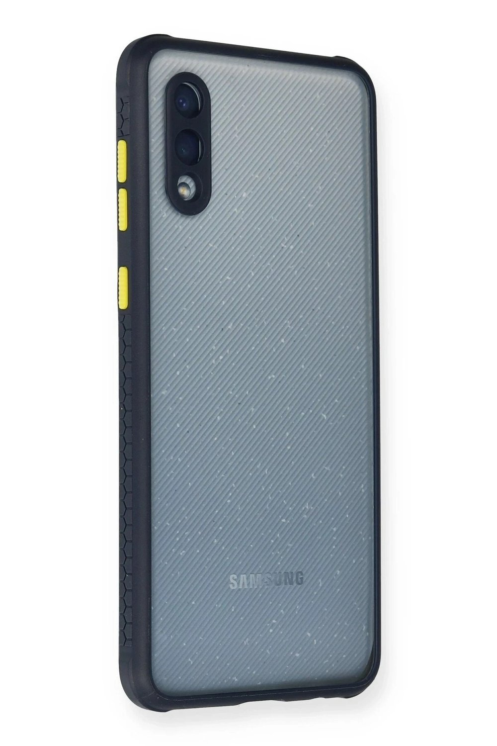 Mey İthalat®  Samsung Galaxy A02 Kılıf Miami Şeffaf Silikon - Lacivert
