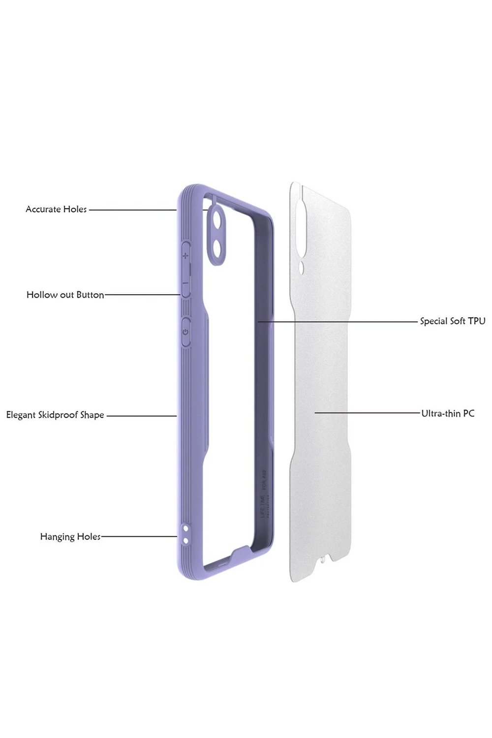 Mey İthalat®  Samsung Galaxy A02 Kılıf Platin Silikon - Kırmızı