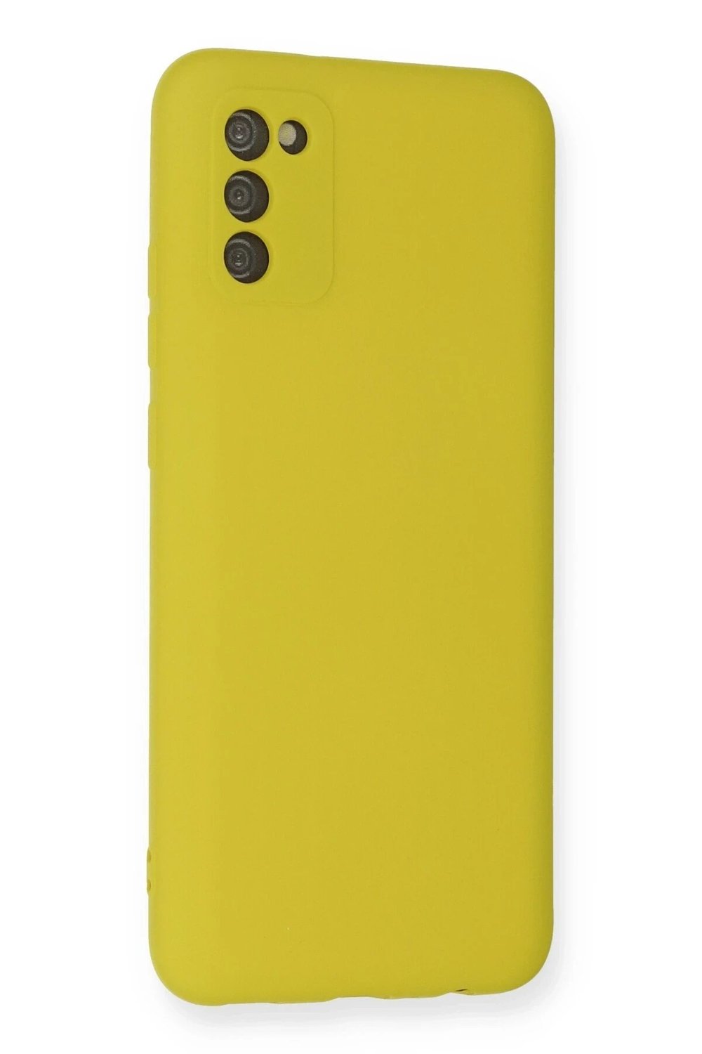 Mey İthalat®  Samsung Galaxy A02S Kılıf Nano içi Kadife Silikon - Sarı