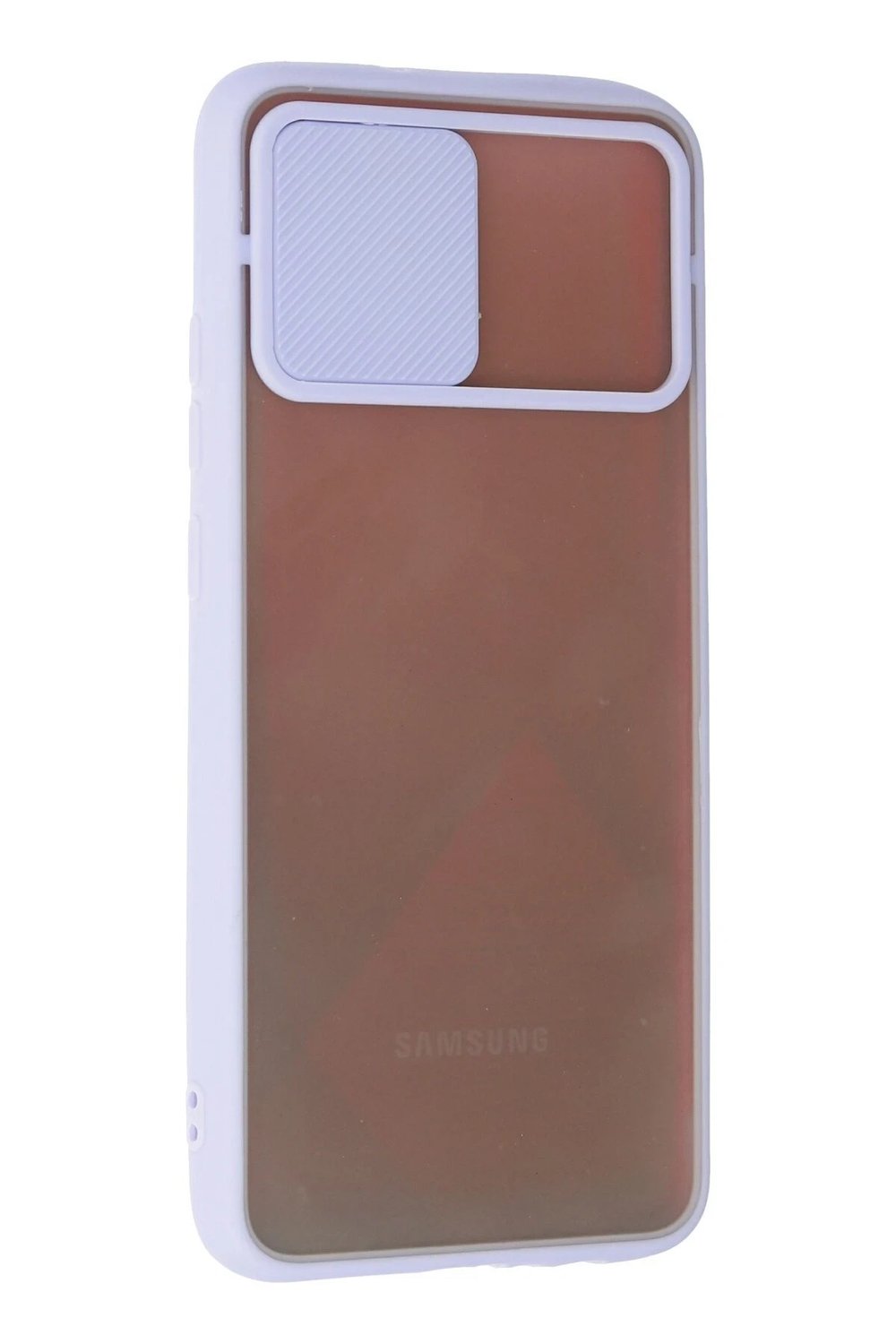 Mey İthalat®  Samsung Galaxy A02S Kılıf Palm Buzlu Kamera Sürgülü Silikon - Lila