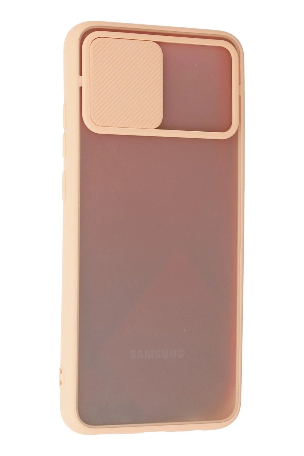 Mey İthalat®  Samsung Galaxy A02S Kılıf Palm Buzlu Kamera Sürgülü Silikon - Pembe