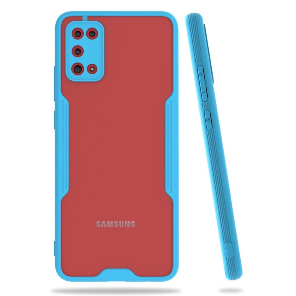 Mey İthalat®  Samsung Galaxy A02S Kılıf Platin Silikon - Mavi