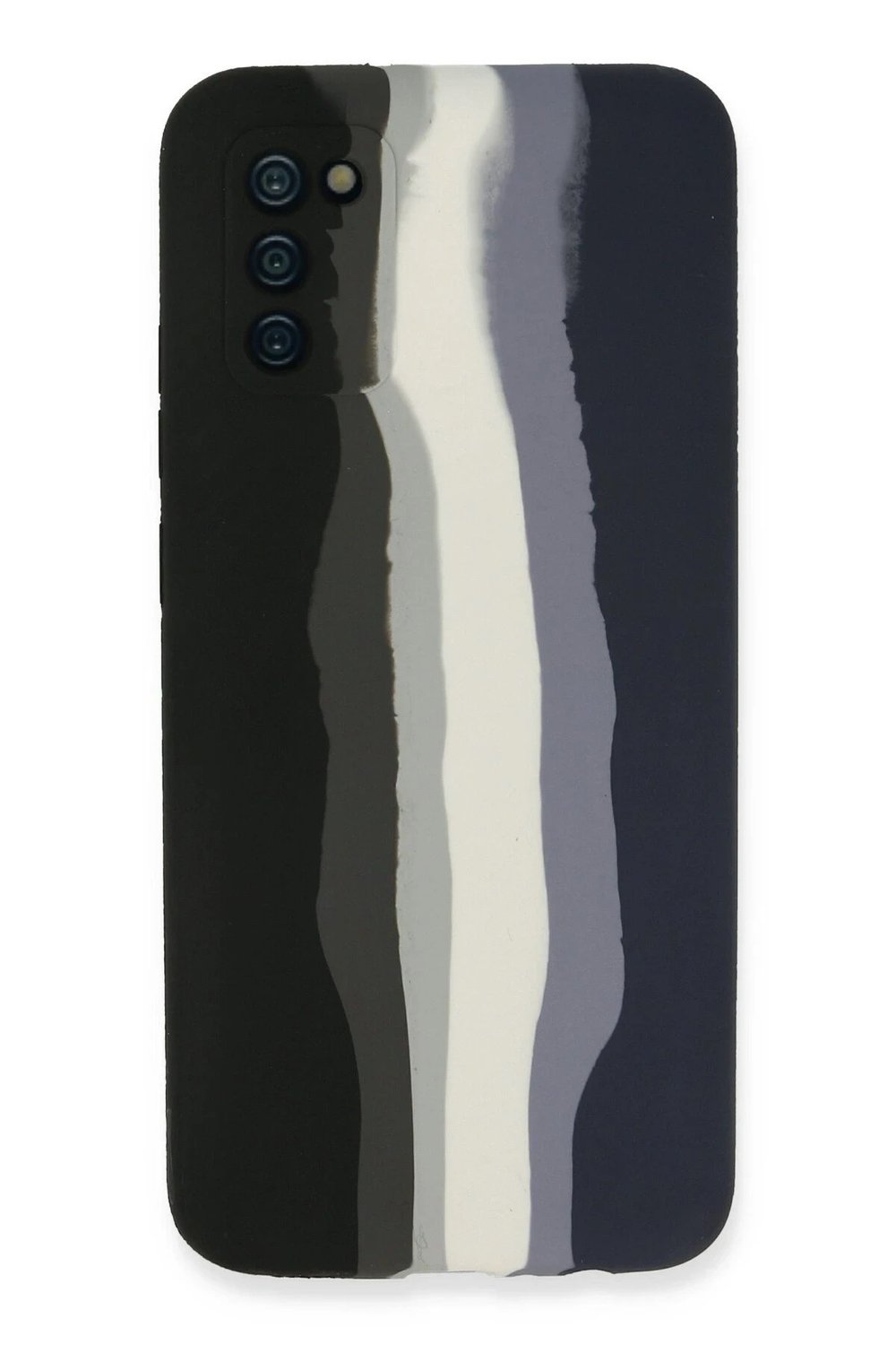 Mey İthalat®  Samsung Galaxy A03S Kılıf Ebruli Lansman Silikon - Siyah-Lacivert