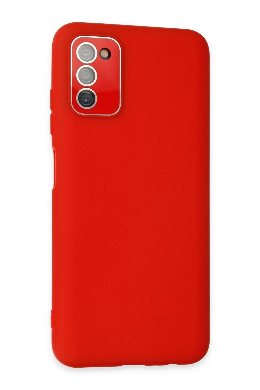 Mey İthalat®  Samsung Galaxy A03S Kılıf Lansman Glass Kapak - Kırmızı