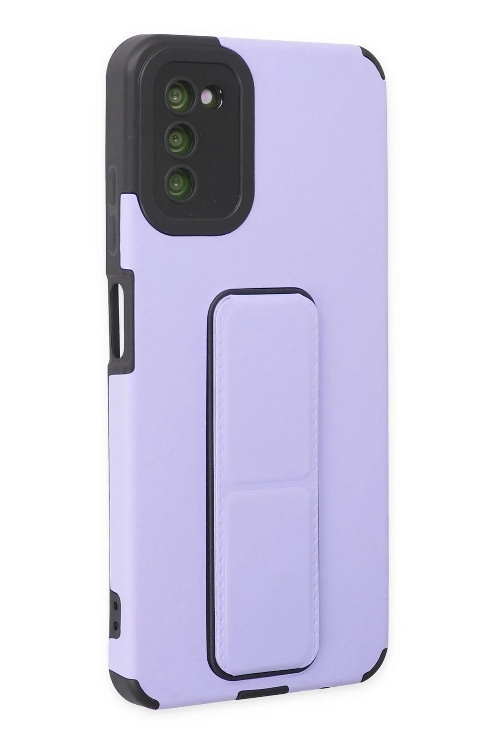 Mey İthalat®  Samsung Galaxy A03S Kılıf Mega Standlı Silikon - Lila