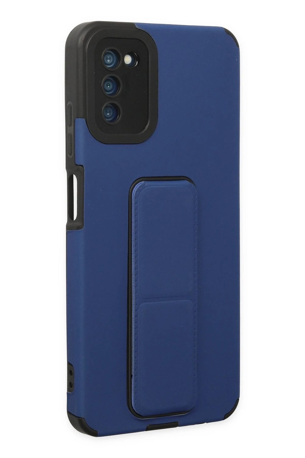 Mey İthalat®  Samsung Galaxy A03S Kılıf Mega Standlı Silikon - Mavi