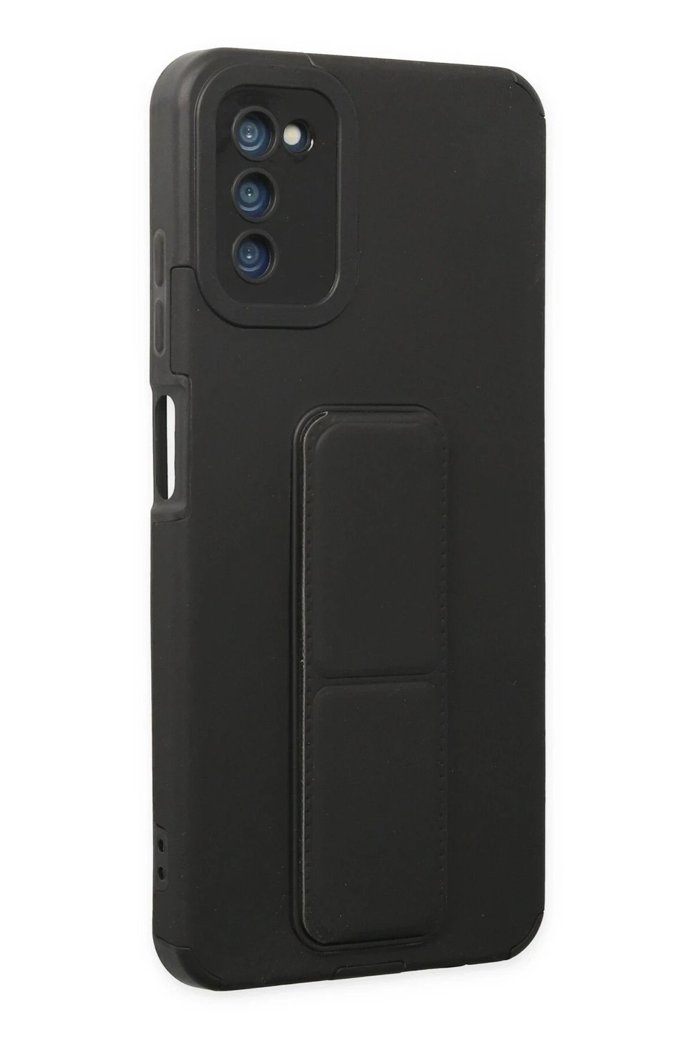 Mey İthalat®  Samsung Galaxy A03S Kılıf Mega Standlı Silikon - Siyah