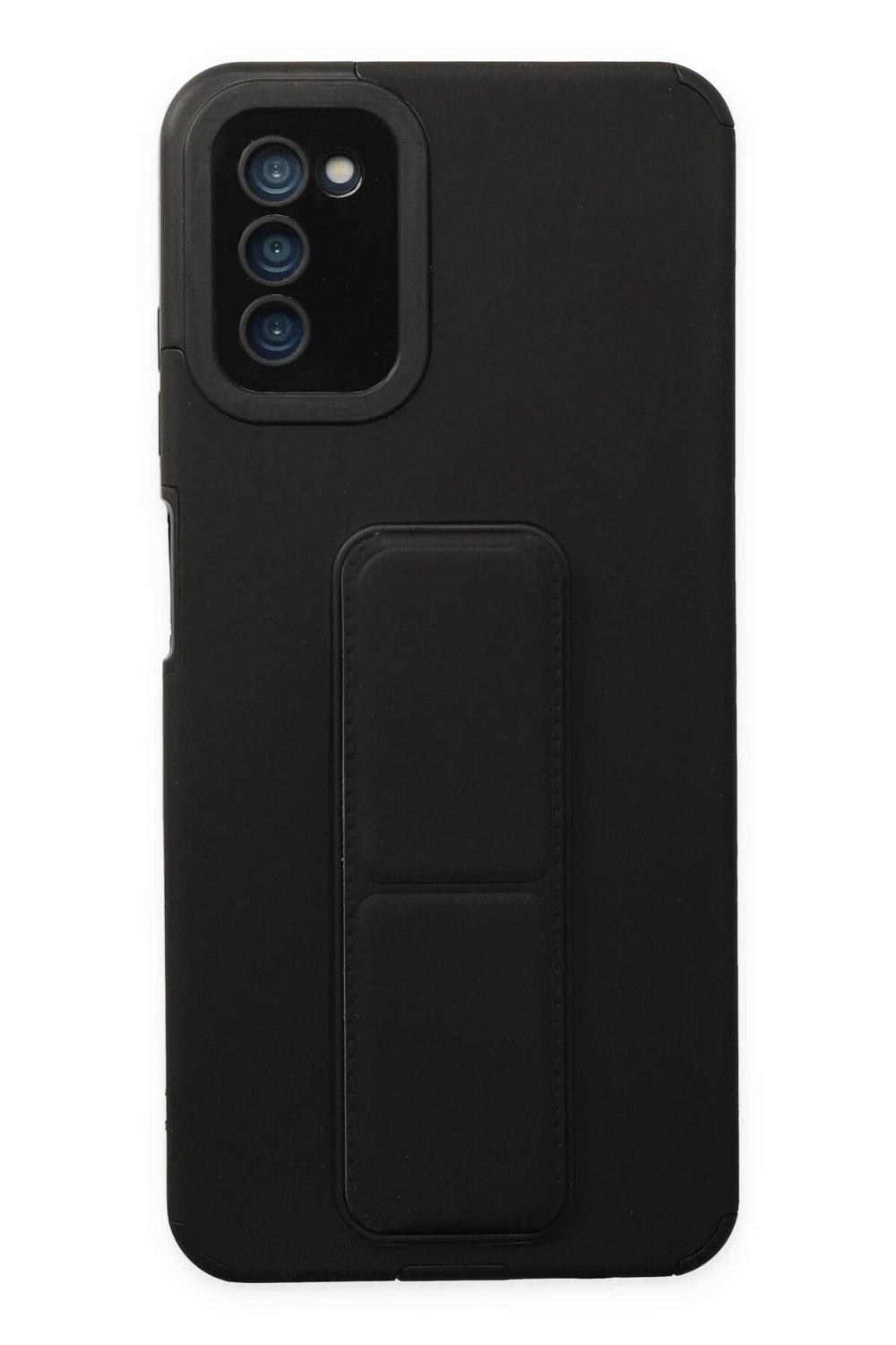Mey İthalat®  Samsung Galaxy A03S Kılıf Mega Standlı Silikon - Siyah